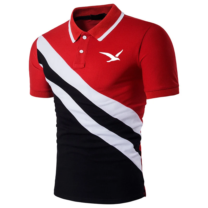 Летняя мужская рубашка-поло с принтом в виде чайки Повседневная короткими