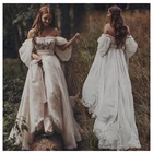Свадебное платье принцессы с открытыми плечами в стиле бохо, платье невесты с аппликацией сердечком и пышными рукавами, ТРАПЕЦИЕВИДНОЕ ПЛАТЬЕ С Открытой Спиной для невесты, 2021