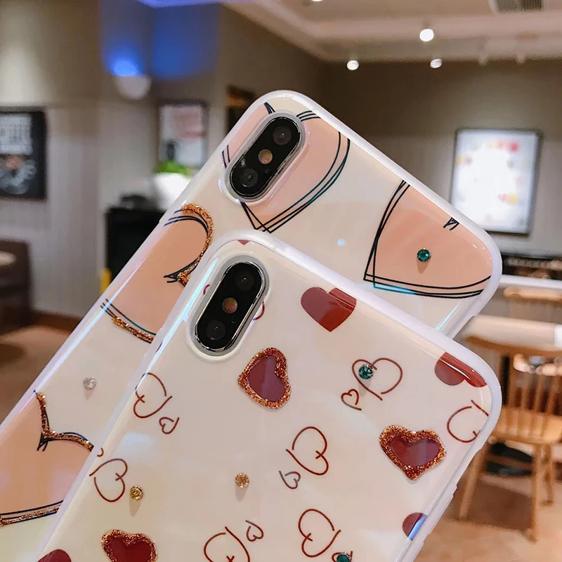 Блестящие чехлы с бриллиантами для huawei P30 P20 Pro Mate20 Pro Classic love, мягкий чехол для Honor 20 Pro Nova 3 4 5, задние чехлы