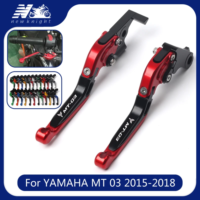 

for Yamaha MT-03 MT03 MT 03 2015-2018 With logo Motorcycle Accessories CNC Folding Extendable Left and right Brake Clutch Levers