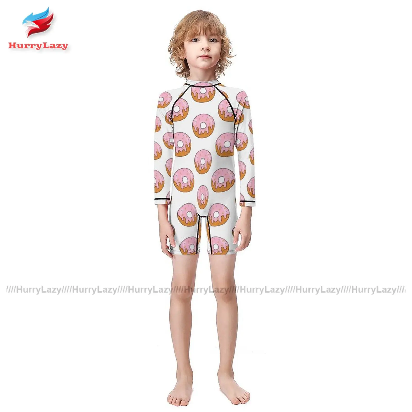 

Donut Swimsuit Long-sleeve In Bulk Onepiece Swimwear Teenager Multicolor Pool Bathing Suit