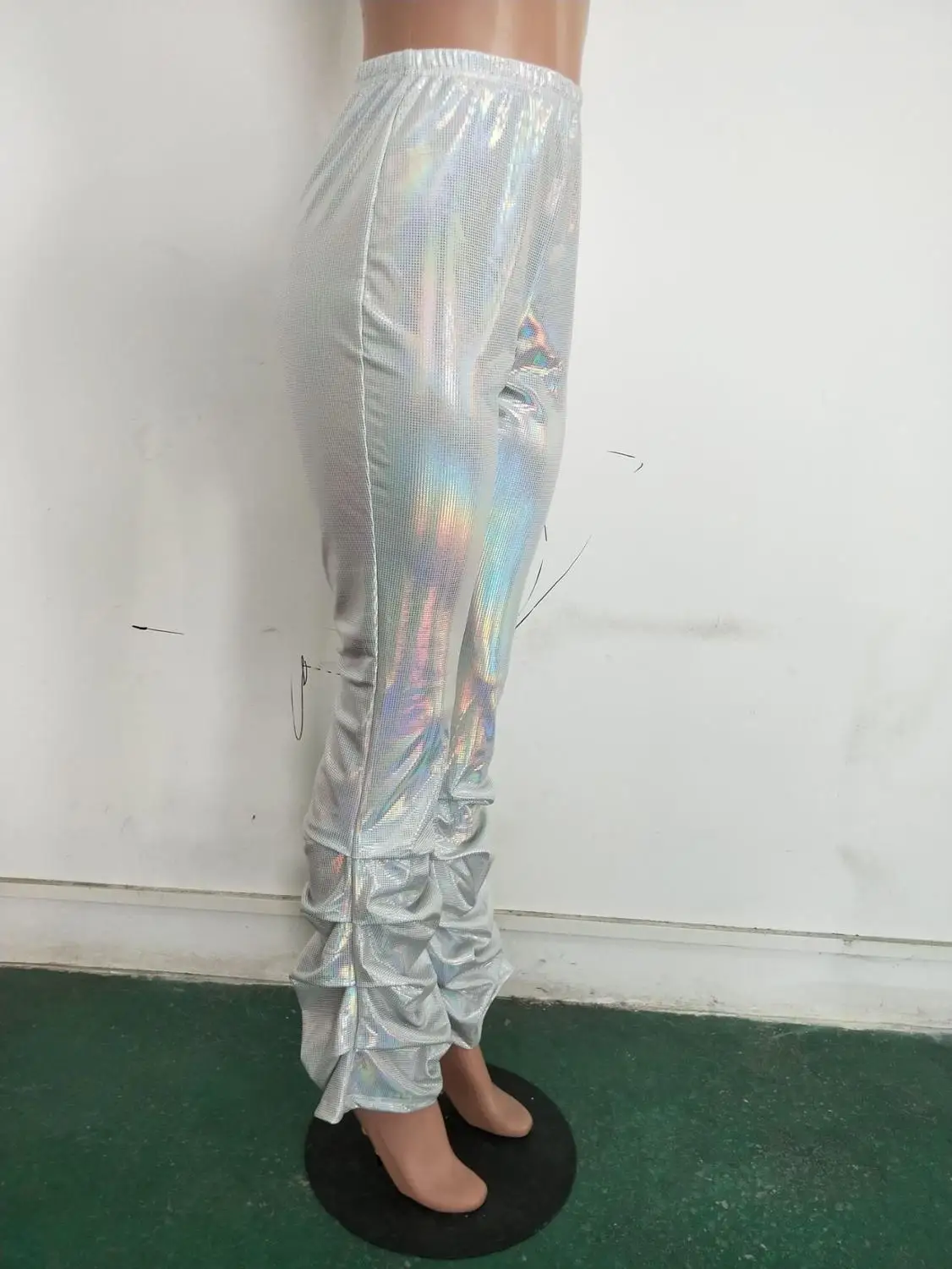 Брюки Adogirl с завышенной талией блестками и драпированным подолом модная одежда