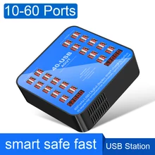 USB Charging Station 20 40 60 Multi Ports USB Hub Smart Wall Charger Fast Charging Station for iPad iPhone Tablet Cell Phone