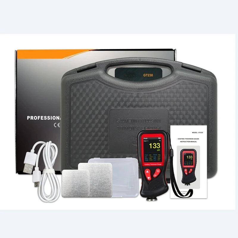 Medidor Digital de Espessura de Revestimento Filme Lcd para Carro Tela 01300um Rotação Recarregável Medidor de Espessura de Revestimento de Pintura do Corpo Instrumentos de medição de largura