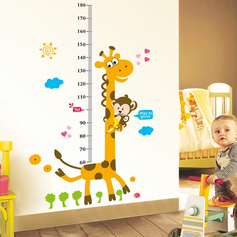 

Creative giraffe height wall stickers children's room decoration height stickers home decor self-adhesive baby room decoration