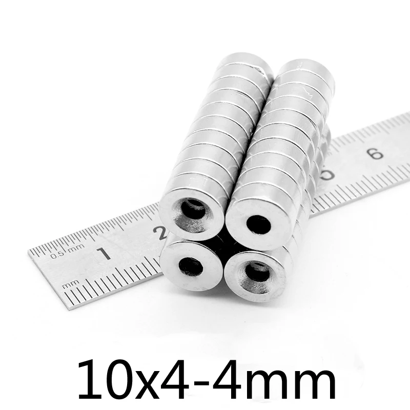 

Сильный Постоянный неодимовый магнит, 10 х4 мм, отверстие 4 мм, 10 х4 мм