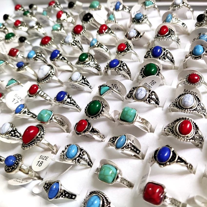 Новинка женские кольца с бирюзовым камнем разноцветные со стразами на палец