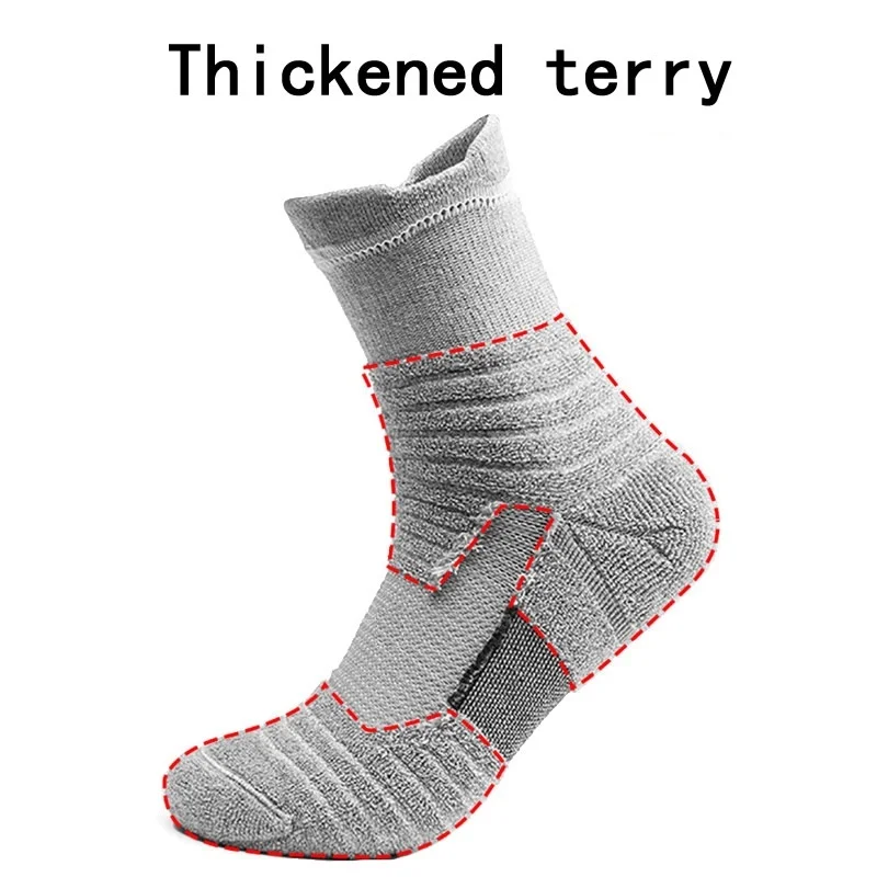 

Men Sports Ankle Socks Anti-sweat Thickened Towel Bottom Breathable Cotton Professional Outdoor Running Basketball Socks