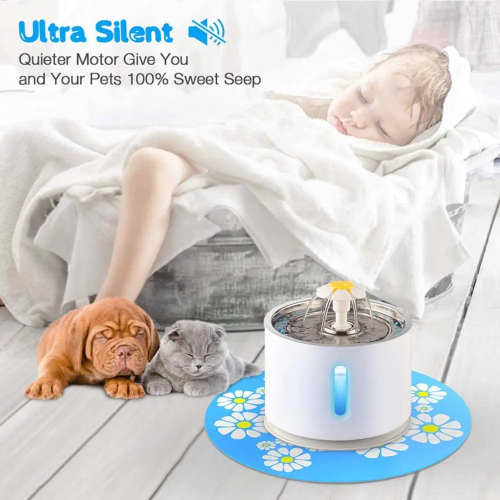 Automatic Cat Fountain Pet Drinking Water Dispenser 2.4L Electric LED Dog Bowl Feeder Filter | Дом и сад