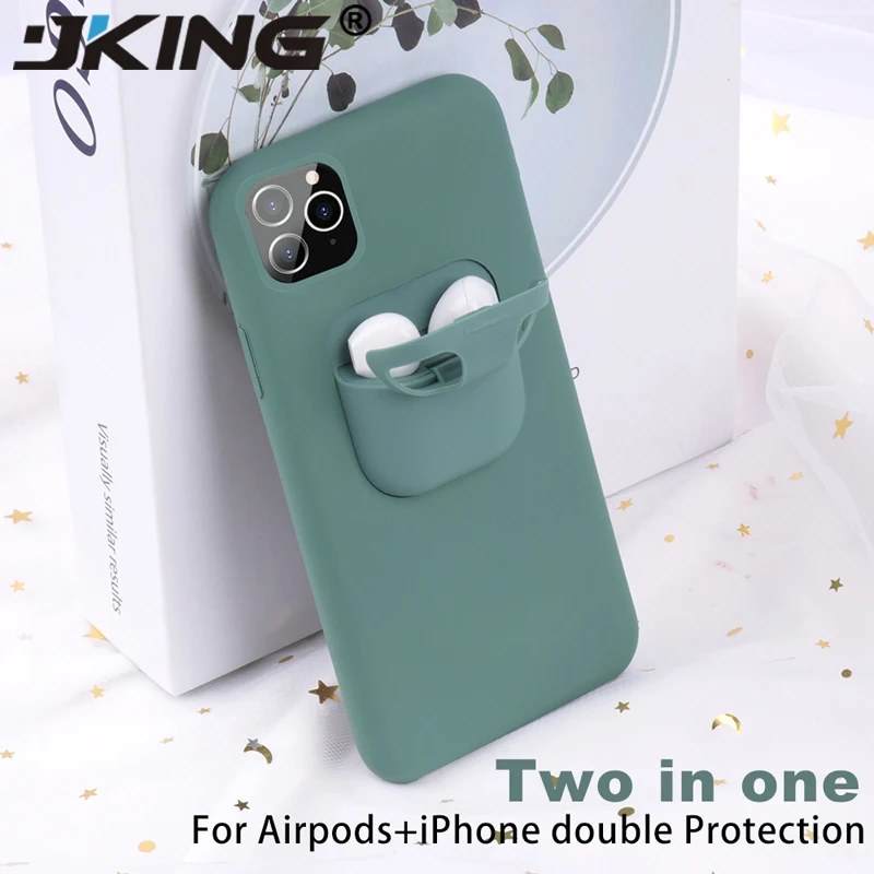 2в1 жидкий силиконовый чехол для iPhone 11 Pro Max Xs Xr X AirPods 2 жидкая гарнитура | Мобильные