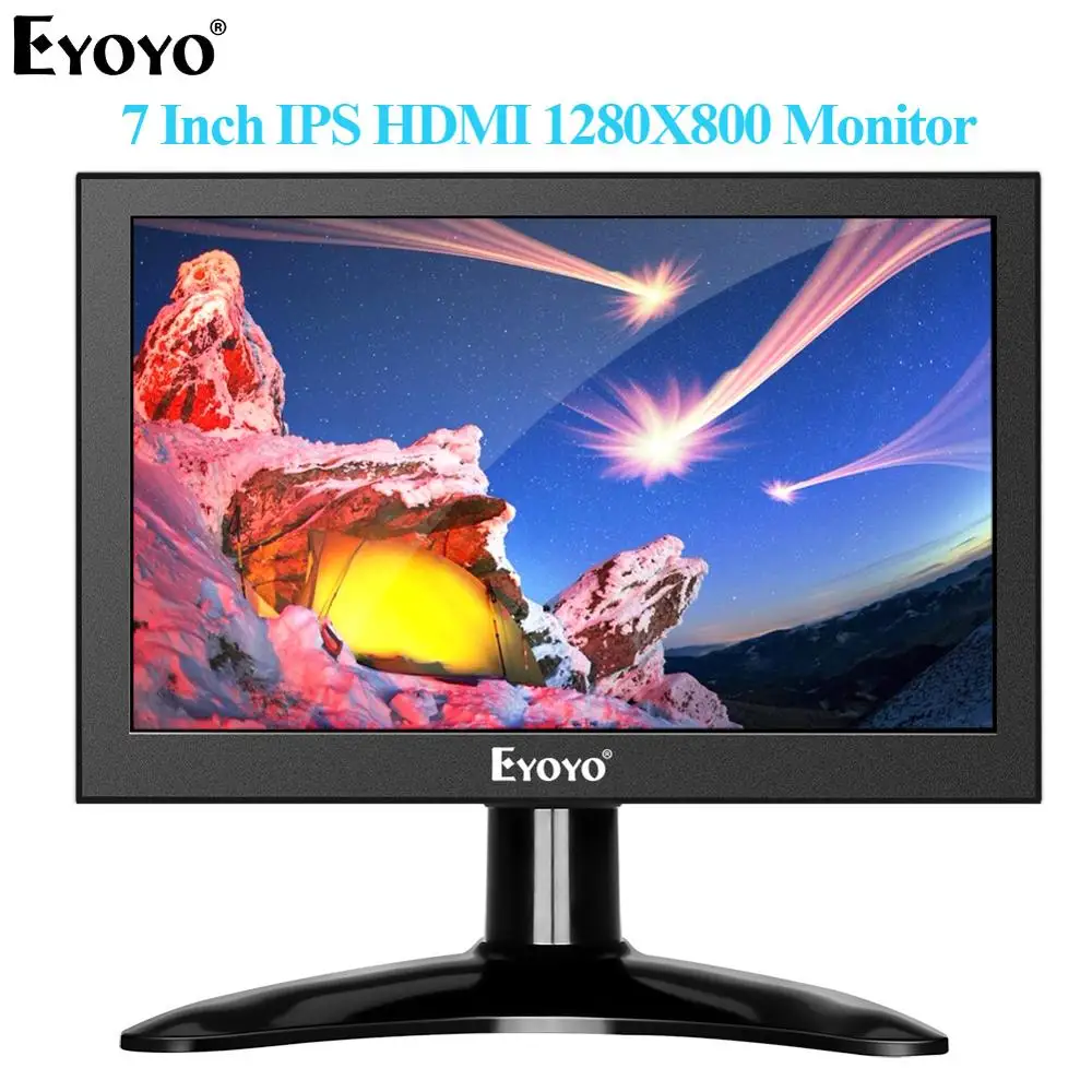 Eyoyo EM07H 7 дюймов мини IPS ЖК дисплей Экран HDMI монитор ТВ компьютер 1280x800 VGA AV BNC 12V для CC