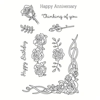 vintage rose flower transparent clear stamp diy decorative diary journal craft scrapbooking soft rubber stamps stationery