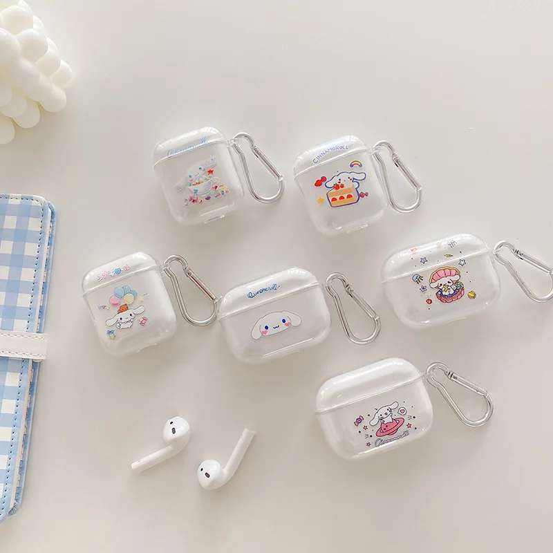 

Cute Cartoon Cinnamon Dog Suitable for Girls AirPods1/2/Pro3 Bluetooth Headset Transparent Anti-fall Protective Cover Wholesale
