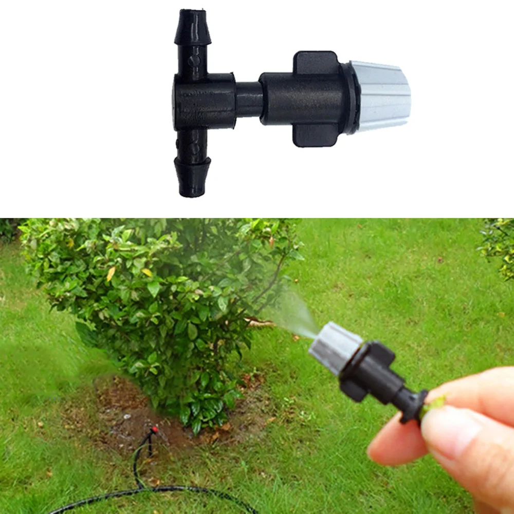 

50PCS Single Head Gray Atomization Matching Flat Three-way Cooling Nozzle Atomizing Nozzle(Grey)
