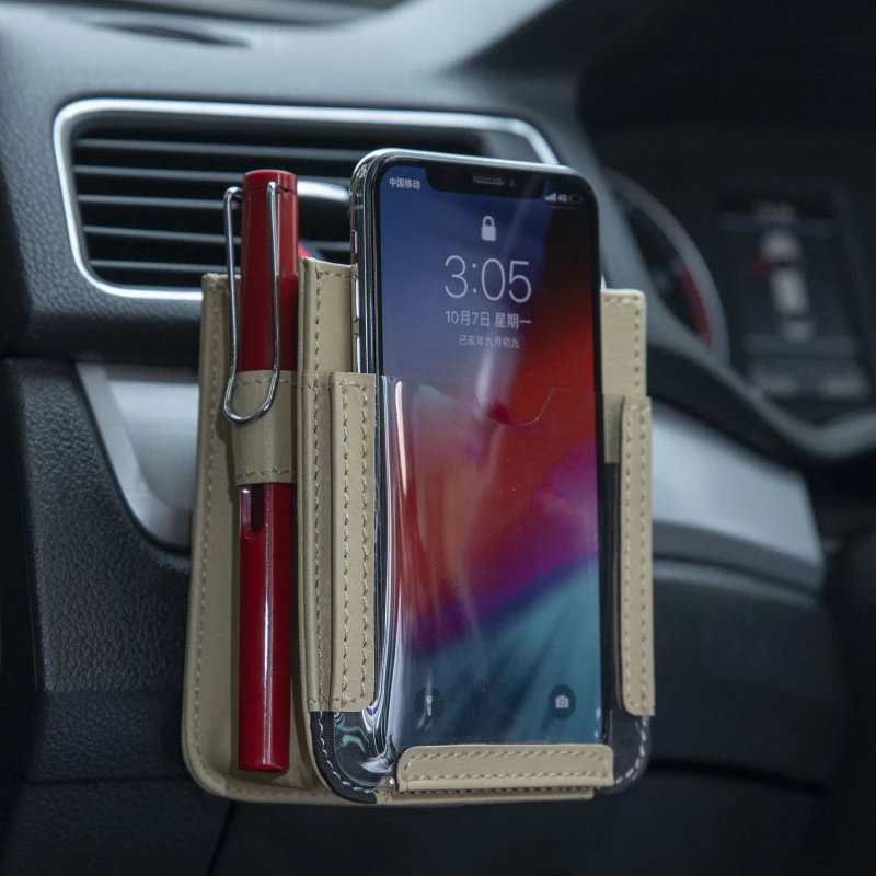 Multifunctional Car Storage Rack Bag Leather Phone Holder Auto Organizer Hanging Pouch Box Styling Interior Accessories | Автомобили и