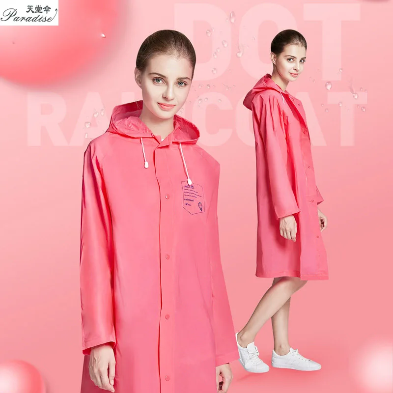 

Fashion Transparent Waterproof Long Sleeve Raincoat Outdoor Poncho Hiking or Rafting M or L Size Jelly Gum Comfortable Material
