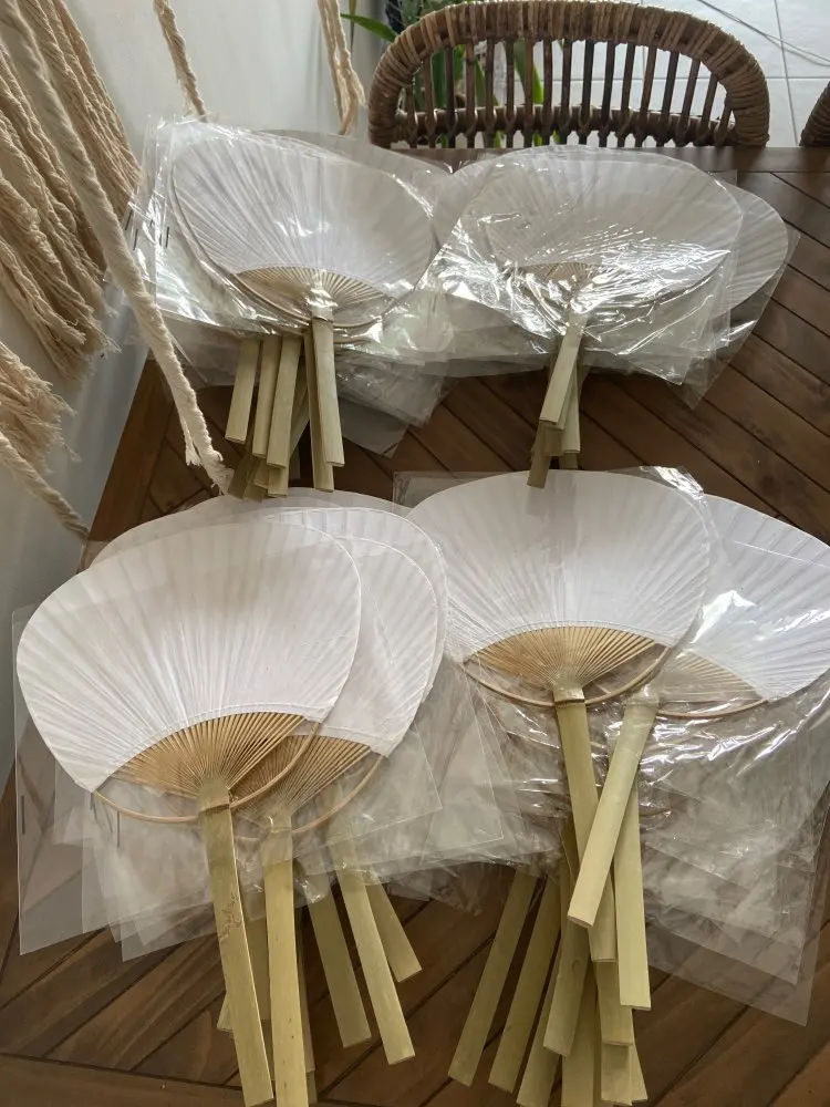 

30 pcs/lot wedding White Paddle Fan for wedding decoration