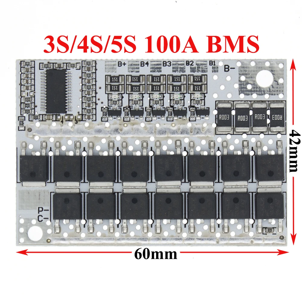 3S/4S/5S BMS 12V/16 8 V/21V/18V 3 7 V 100A Защитная печатная плата для тройной литий ионной