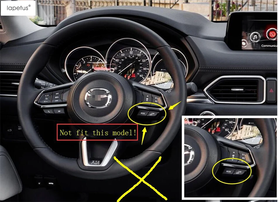 Аксессуары Lapetus подходят для Mazda CX-9 CX9 ABS рамка рулевого колеса формовочная крышка отделка матовая углеродное волокно вид