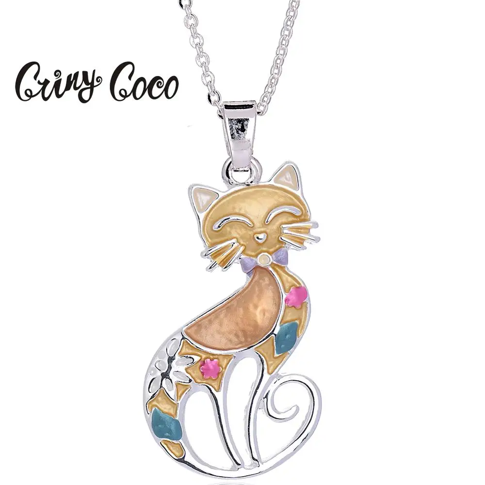 Cring Coco красивое колье с котом чокер для женщин модный детский из сплава эмалью