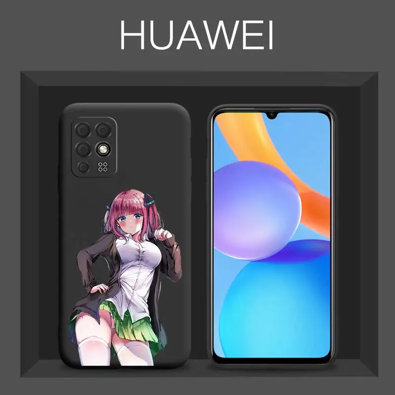 

Nakano Nino Anime Cartoon Phone Case Black Color For Huawei P40 P30 P20 Pro Mate 20 lite Honor 10 10i 9x 8a 8x Shell Cover Coque