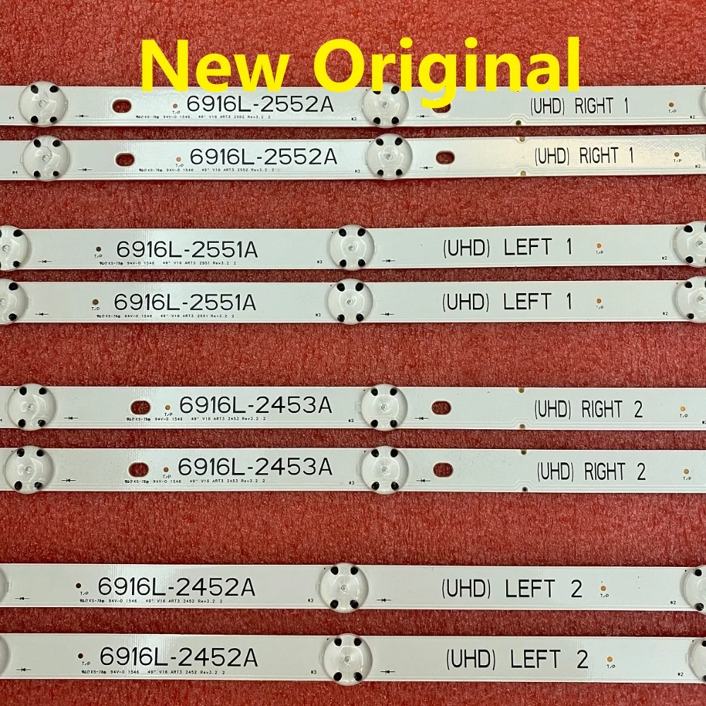 Новинка 10 шт./набор = 80 шт. светодиодный подсветка полосы для LG 49UH6500 49UH650V 49UH661V 49UH668V