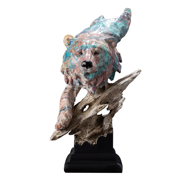 

Creative Colorful Painting Sculpture Animal Figurines For Home Decorations Ornament Living Room Display Furnishings Office Decor