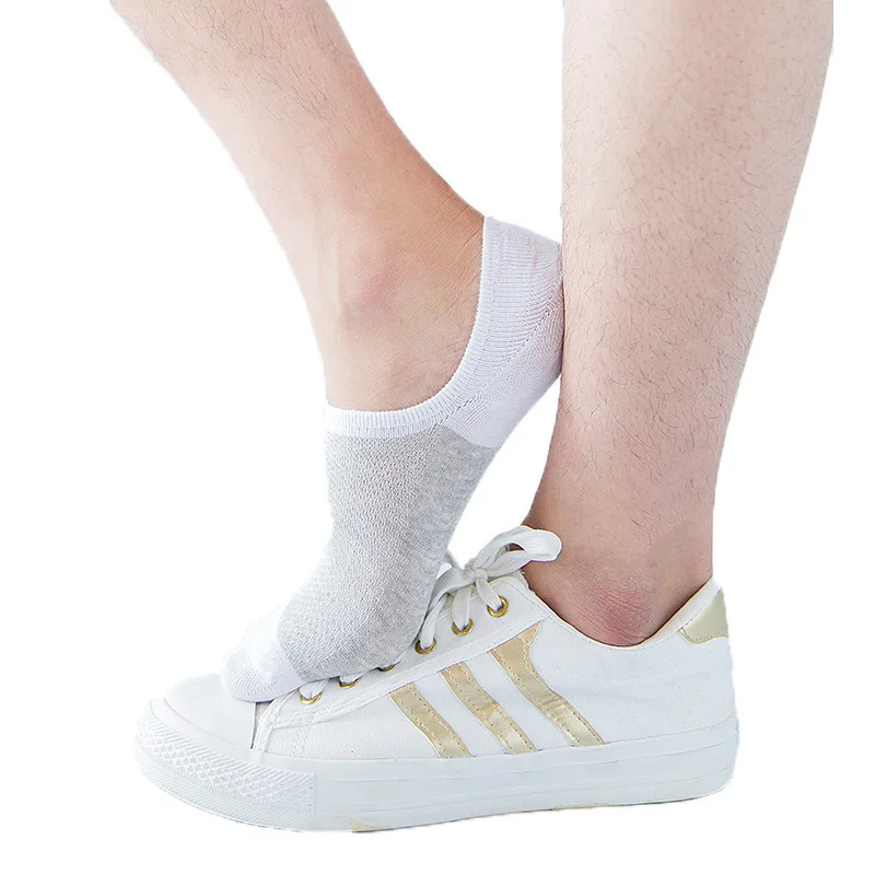 

5 Pairs Bamboo Fibre Non-slip Silicone Invisible Boat Compression Socks Male Ankle Sock Men Meias Cotton Socks Hot