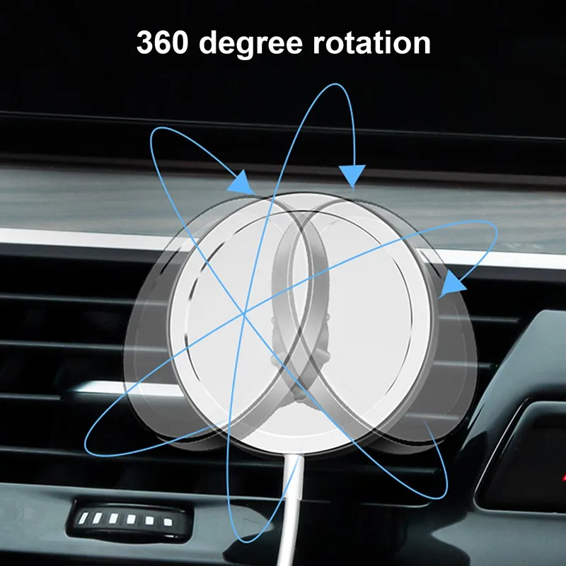 

Magnetic Car Mobile Phone Stand For MagSafe Charger, Metal Air Vent Holder Use For Car GPS Mount Holder, Cell Phone Accessories