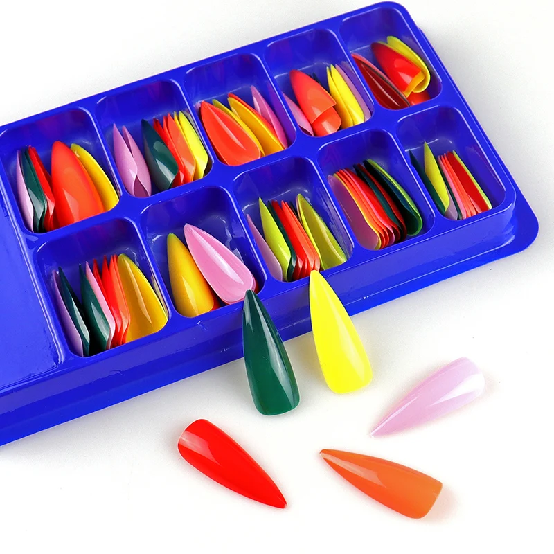 WAKEFULNESS 100 шт. длинные искусственные ногти разных цветов гробные художественные