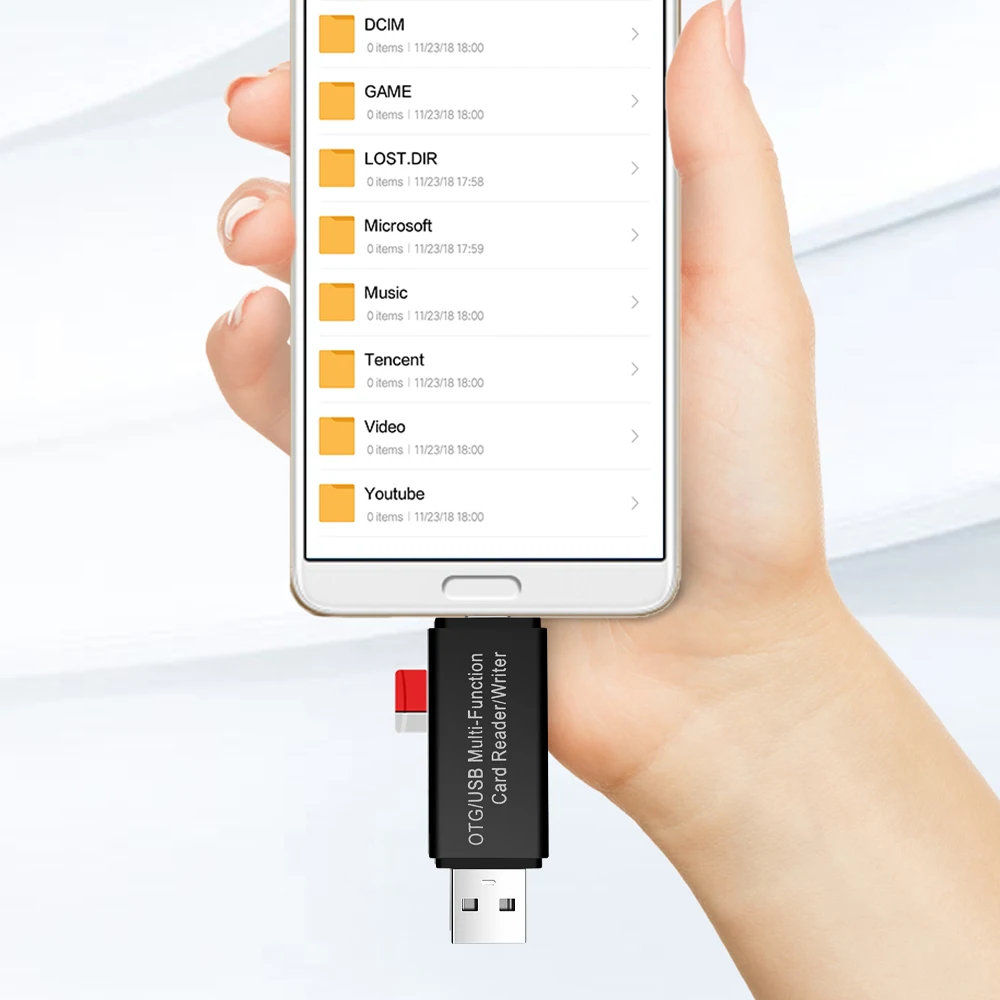 Micro USB OTG кард-ридер адаптер Универсальный TF/SD телефонный удлинитель-переходник