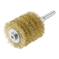 uxcell 1pcs 40mm x 41mm 6mm shank stainless steel brass plated crimped wire wheel brush for polishing