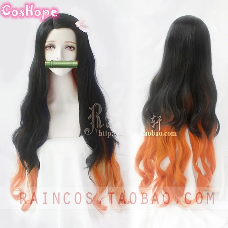 Парик для косплея Nezuko из аниме рассекающий демонов термостойкие синтетические