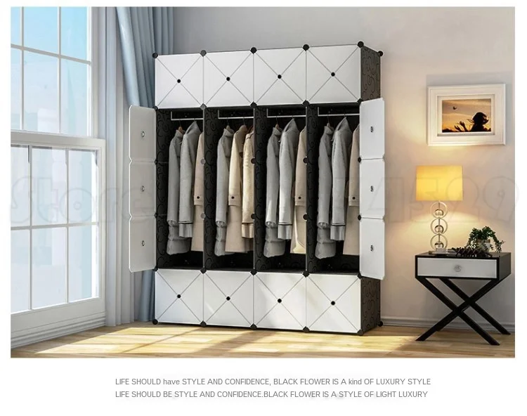 N1B простой шкаф в сборе пластиковая ткань имитация пространства цельная