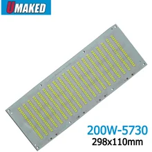 100% полномощный светодиодный прожектор PCB 200 Вт SMD5730 298x110 мм теплый