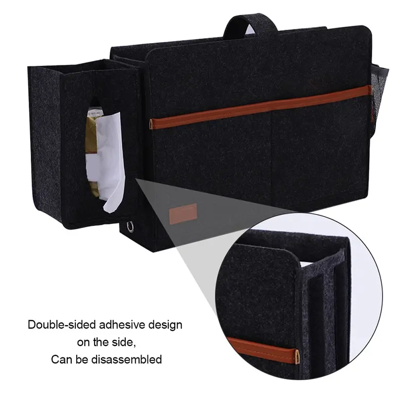 

Bedside Felt Organizer Books Cups Phone Storage Bedside Car Sofa Hanging Bags Anti-Slip Caddy Bed Pockets Couch Side Hang Pouch