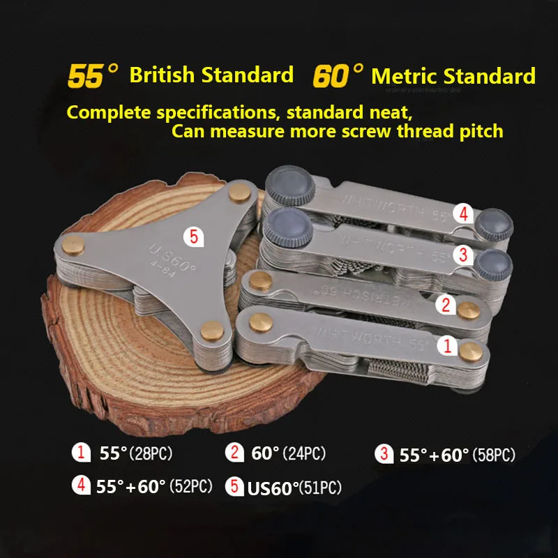 Винт из нержавеющей стали с резьбой 55/60 градусов набор лезвий