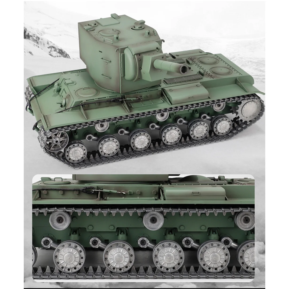 In Stock Henglong 1/16 7.0 Customized Soviet KV-2 Gigant RTR RC Tank 3949 Metal Tracks Outdoor Games TH19753-SMT2 | Игрушки и хобби
