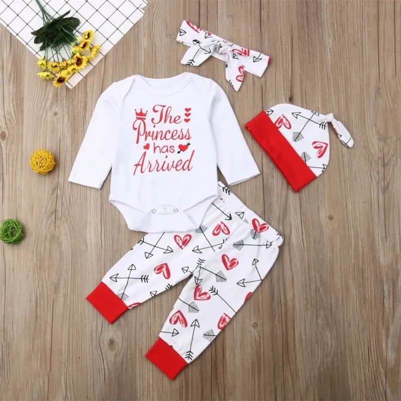 Emmababy 4 шт. Новорожденный ребенок девочка Рождественский комплект для младенцев