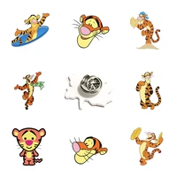 disney cartoon creative jumping tiger lapel pin unique personality boy girl epoxy resin acrylic party design accessories gifts