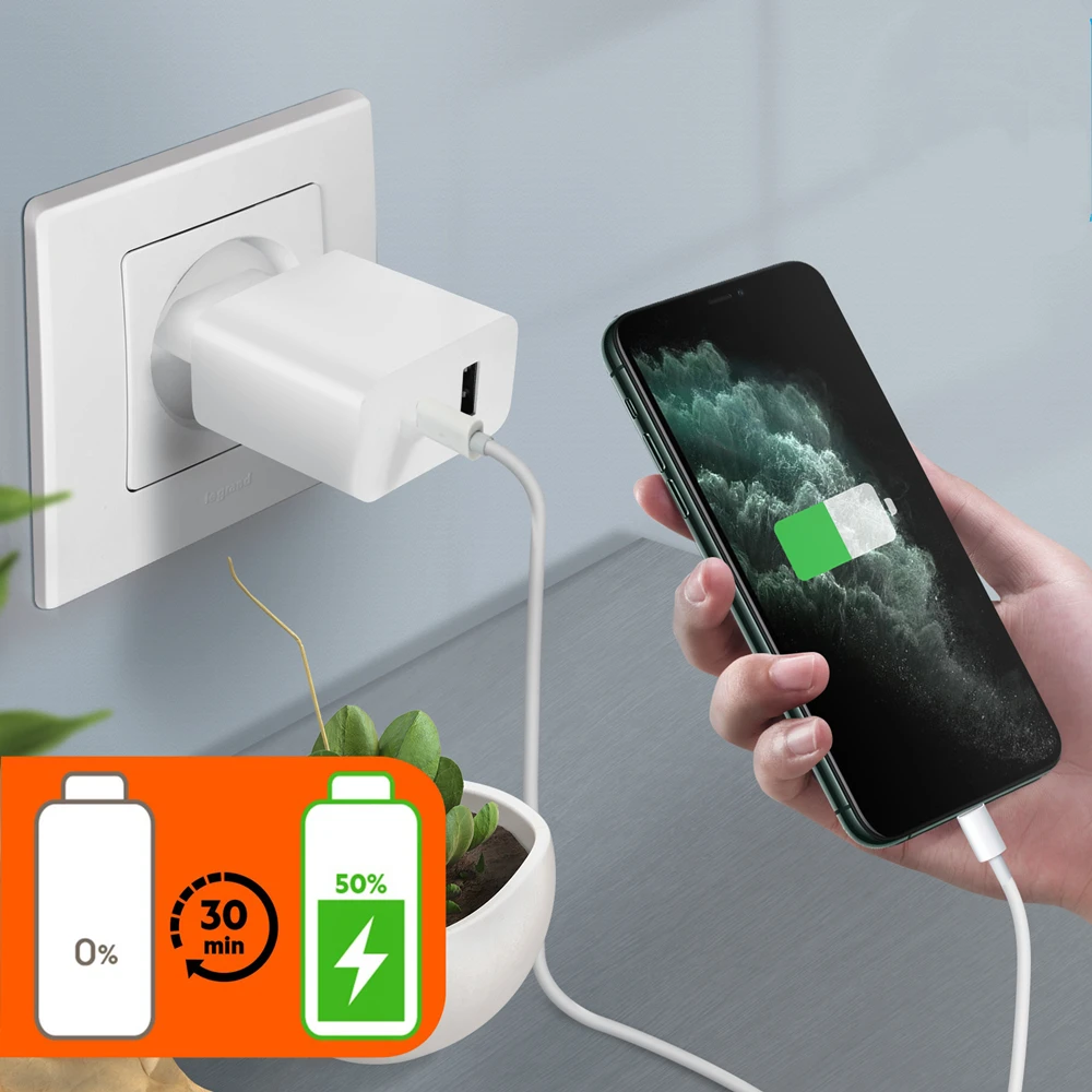 Для ЕС USB C зарядное устройство 18W 2 порта PD с технологией QC порт подачи питания для