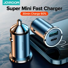 Joyroom Mini Car Charger 20W Type C PD Fast Charger Quick Charge QC 3.0 Car USB Charger For iPhone 13 12 Pro Max Huawei Xiaomi