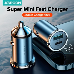 joyroom mini car charger 20w type c pd fast charger quick charge qc 3 0 car usb charger for iphone 13 12 pro max huawei xiaomi free global shipping