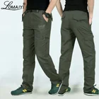 Мужские брюки-карго LOMAIYI, летние брюки-карго в Военном Стиле, быстросохнущие брюки для мужчин, армейский зеленый, черный, повседневные брюки с карманами, AM005