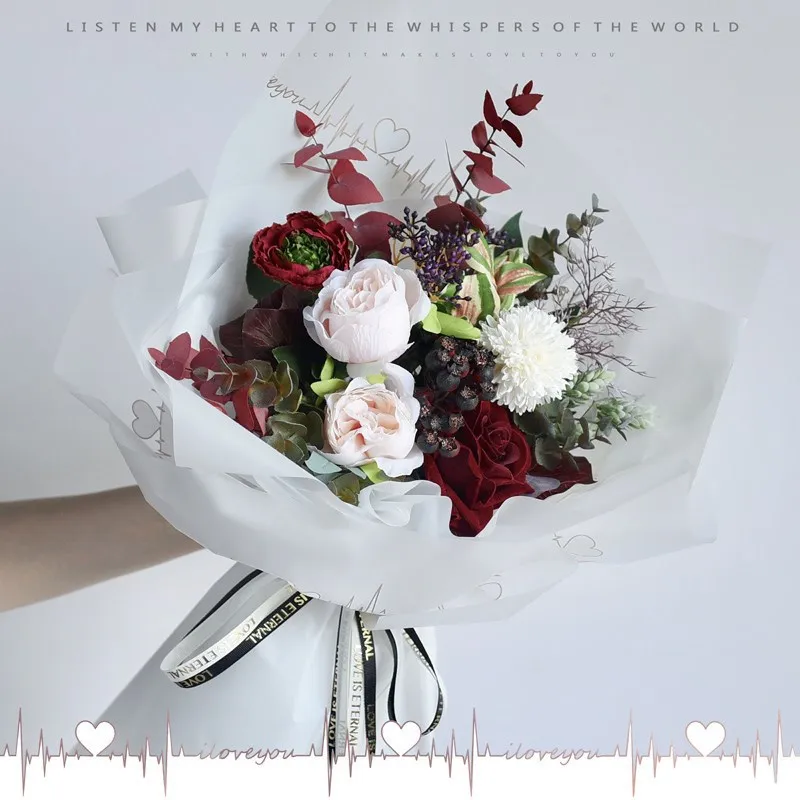 20 шт Цветочный упаковочный материал новый водонепроницаемый heartbeat желе пленка