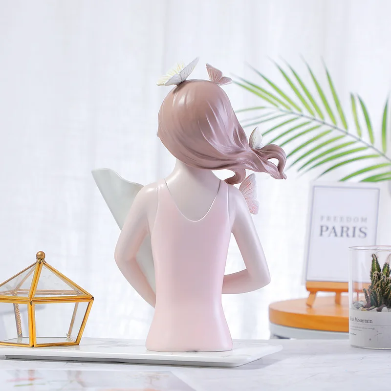 

Butterfly Girl Resin Sculpture Character Model Vase Modern Home Decor Living Room Bedroom Countertop Vase Gift