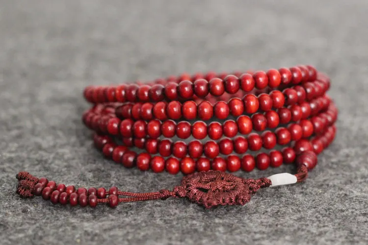 Тибетское буддистское ожерелье из 216 деревянных бусин для молитв Mala