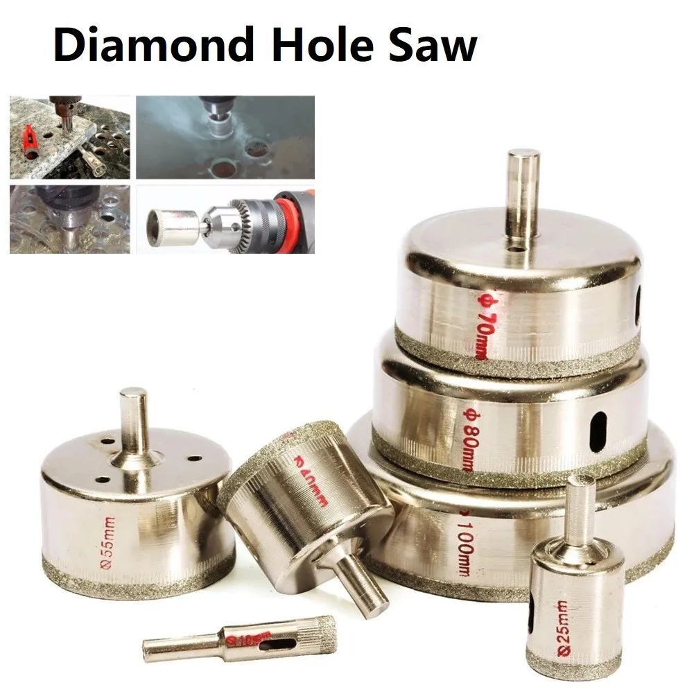 

7pcs 10-100mm Large Diamond Hole Saw Tile Ceramic Glass Porcelain Drill Bit Set For Glass / Tiles / Marble/granite/Ceramic