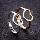 Кольцо женское, составное, золотое, с вырезом, сердце с надписью Best Friend