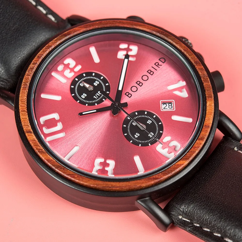 Reloj hombre BOBO BIRD водонепроницаемые часы для мужчин Топ роскошные стильные светящиеся часы Отображение даты деревянные часы для мужчин OEM Прямая поставка